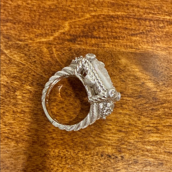 Judith Ripka Sterling Silver & White Drusy Ring W/Diamonique Accents - Picture 4 of 4